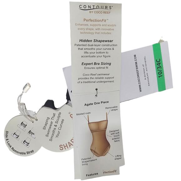 Coco Reef Keepsake Ruffle Bandeau Shaping One Piece Swimsuit Size 10/ 34C - Picture 7 of 9